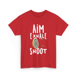 Aim Exhale Shoot Archery T-Shirt - Red