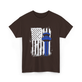 Air Traffic Control US Flag ATC T-Shirt - Dark Chocolate