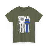 Air Traffic Control US Flag ATC T-Shirt - Military Green