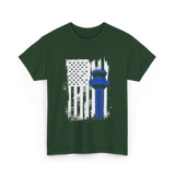 Air Traffic Control US Flag ATC T-Shirt - Forest Green