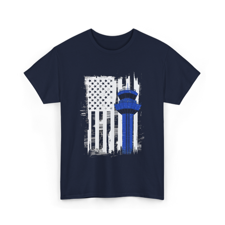 Air Traffic Control US Flag ATC T-Shirt - Navy