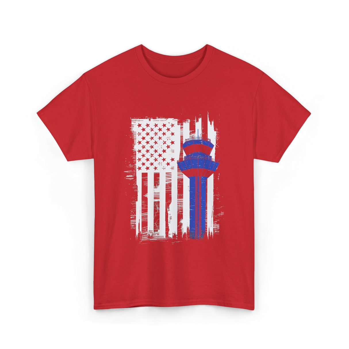 Air Traffic Control US Flag ATC T-Shirt - Red