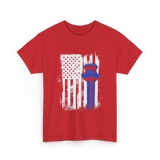 Air Traffic Control US Flag ATC T-Shirt - Red