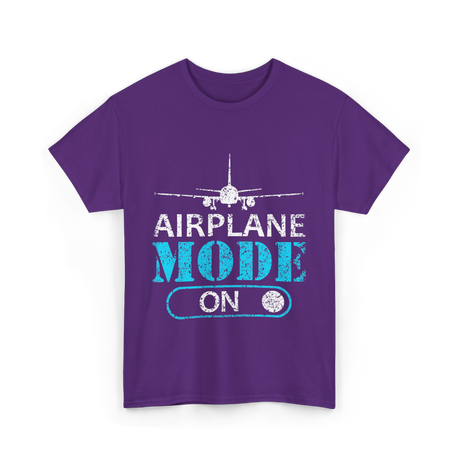 Airplane Mode On Aviation Pilot T-Shirt - Purple