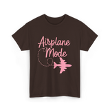 Airplane Mode Traveling Vacation T-Shirt - Dark Chocolate