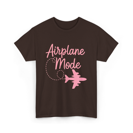 Airplane Mode Traveling Vacation T-Shirt - Dark Chocolate