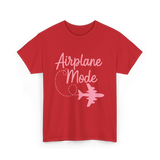 Airplane Mode Traveling Vacation T-Shirt - Red