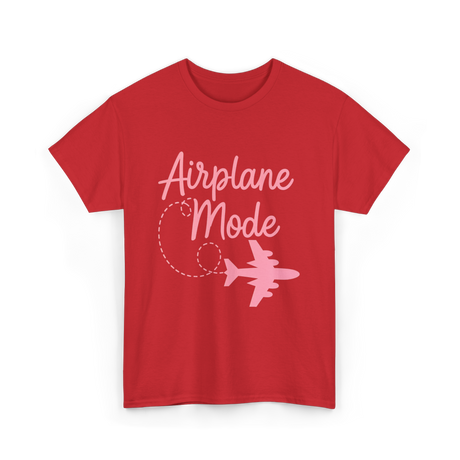 Airplane Mode Traveling Vacation T-Shirt - Red