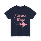 Airplane Mode Traveling Vacation T-Shirt - Navy