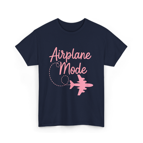 Airplane Mode Traveling Vacation T-Shirt - Navy