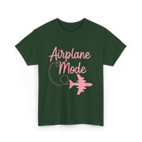 Airplane Mode Traveling Vacation T-Shirt - Forest Green