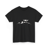 Airplane Over Mountains Pilot T-Shirt - Black