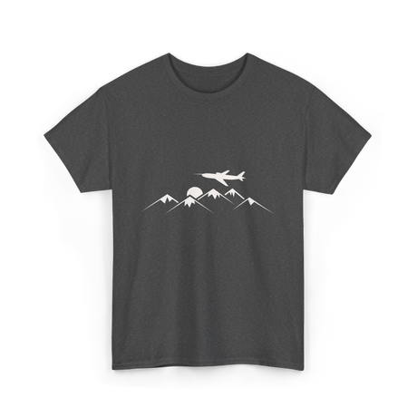 Airplane Over Mountains Pilot T-Shirt - Dark Heather