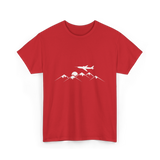 Airplane Over Mountains Pilot T-Shirt - Red