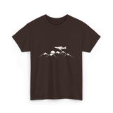 Airplane Over Mountains Pilot T-Shirt - Dark Chocolate