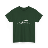 Airplane Over Mountains Pilot T-Shirt - Forest Green