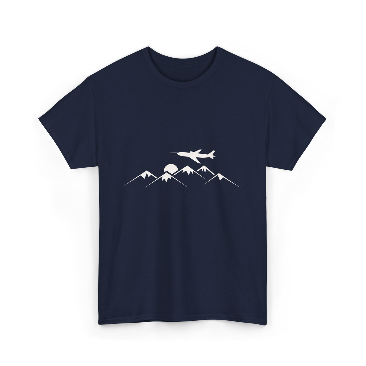 Airplane Over Mountains Pilot T-Shirt - Navy