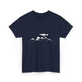 Airplane Over Mountains Pilot T-Shirt - Navy