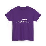 Airplane Over Mountains Pilot T-Shirt - Purple