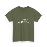 Airplane Over Mountains Pilot T-Shirt - Military Green