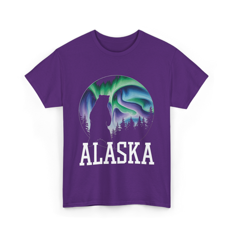 Alaska Aurora Bear Nature T-Shirt - Purple