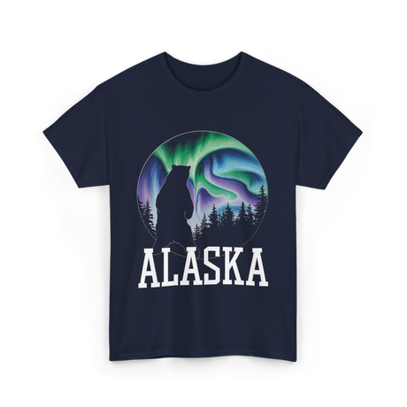 Alaska Aurora Bear Nature T-Shirt - Navy