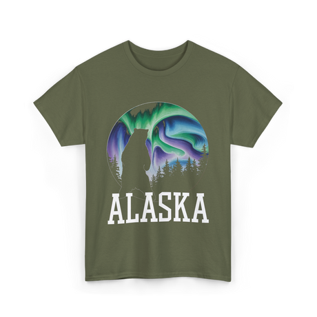 Alaska Aurora Bear Nature T-Shirt - Military Green