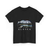 Alaska Bear Nature Landscape T-Shirt - Black