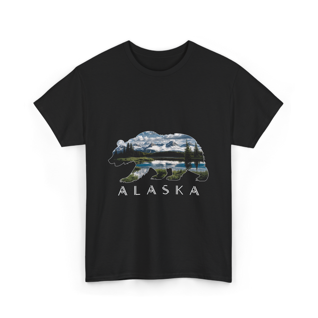 Alaska Bear Nature Landscape T-Shirt - Black