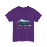 Alaska Bear Nature Landscape T-Shirt - Purple