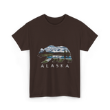 Alaska Bear Nature Landscape T-Shirt - Dark Chocolate