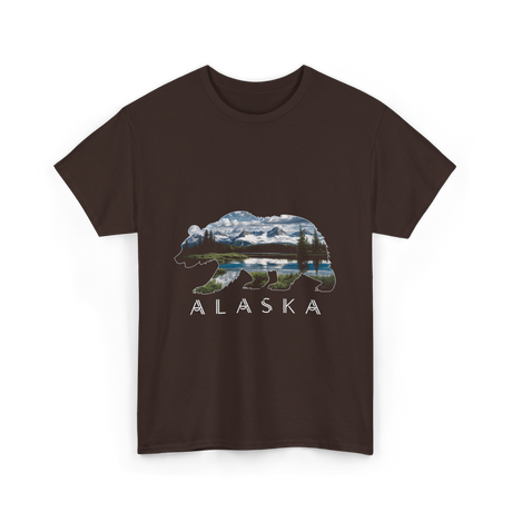 Alaska Bear Nature Landscape T-Shirt - Dark Chocolate