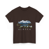 Alaska Bear Nature Landscape T-Shirt - Dark Chocolate