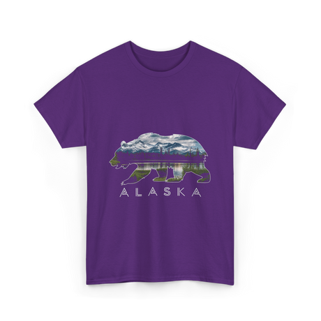 Alaska Bear Scenic Nature T-Shirt - Purple