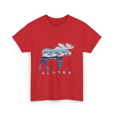 Alaska Moose Landscape Alaska T-Shirt - Red