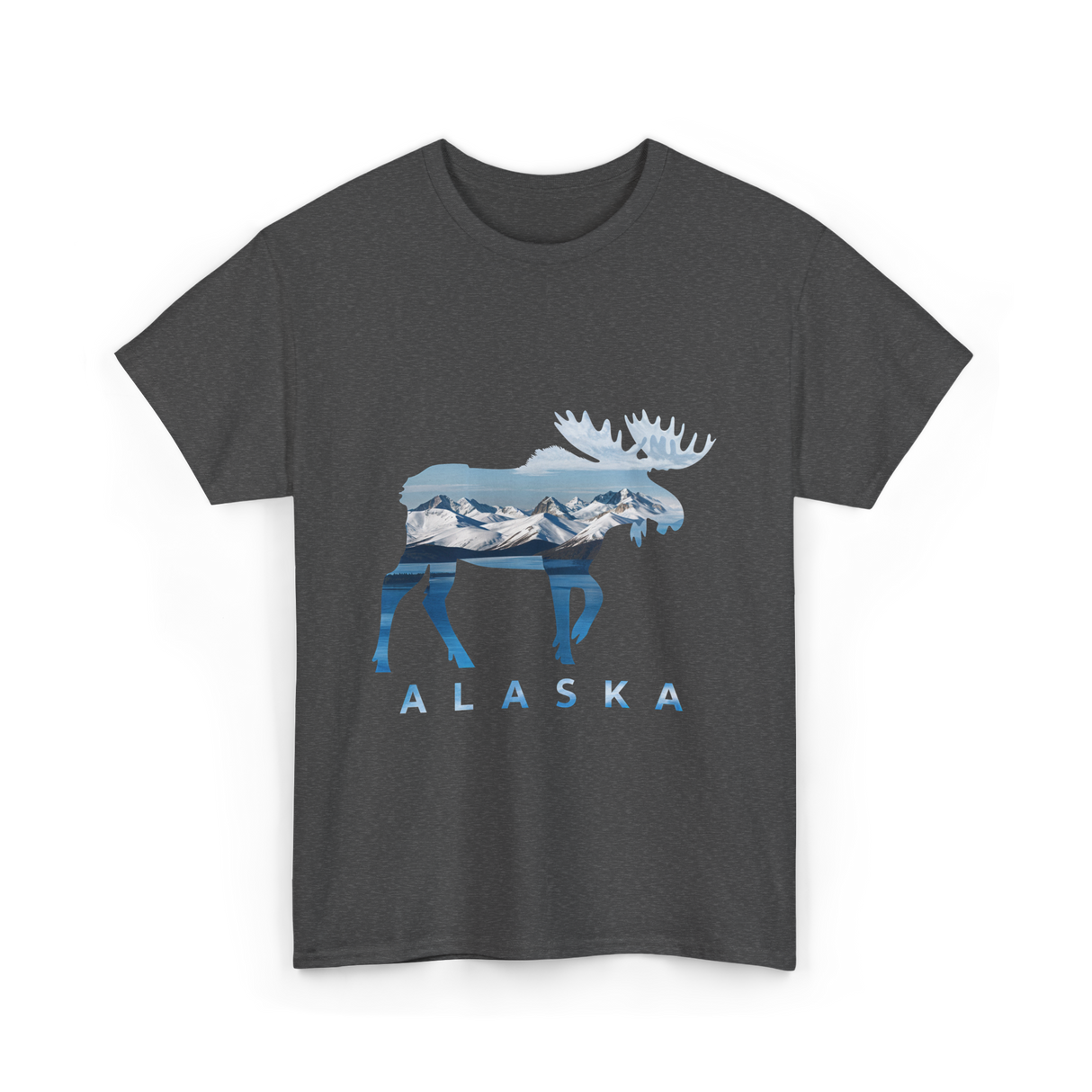 Alaska Moose Landscape Alaska T-Shirt - Dark Heather