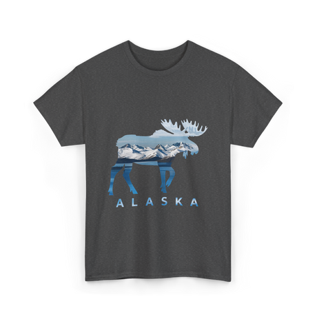 Alaska Moose Landscape Alaska T-Shirt - Dark Heather