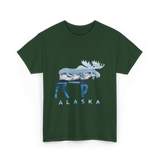 Alaska Moose Landscape Alaska T-Shirt - Forest Green