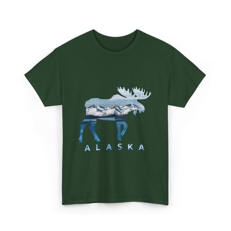 Alaska Moose Landscape Alaska T-Shirt - Forest Green