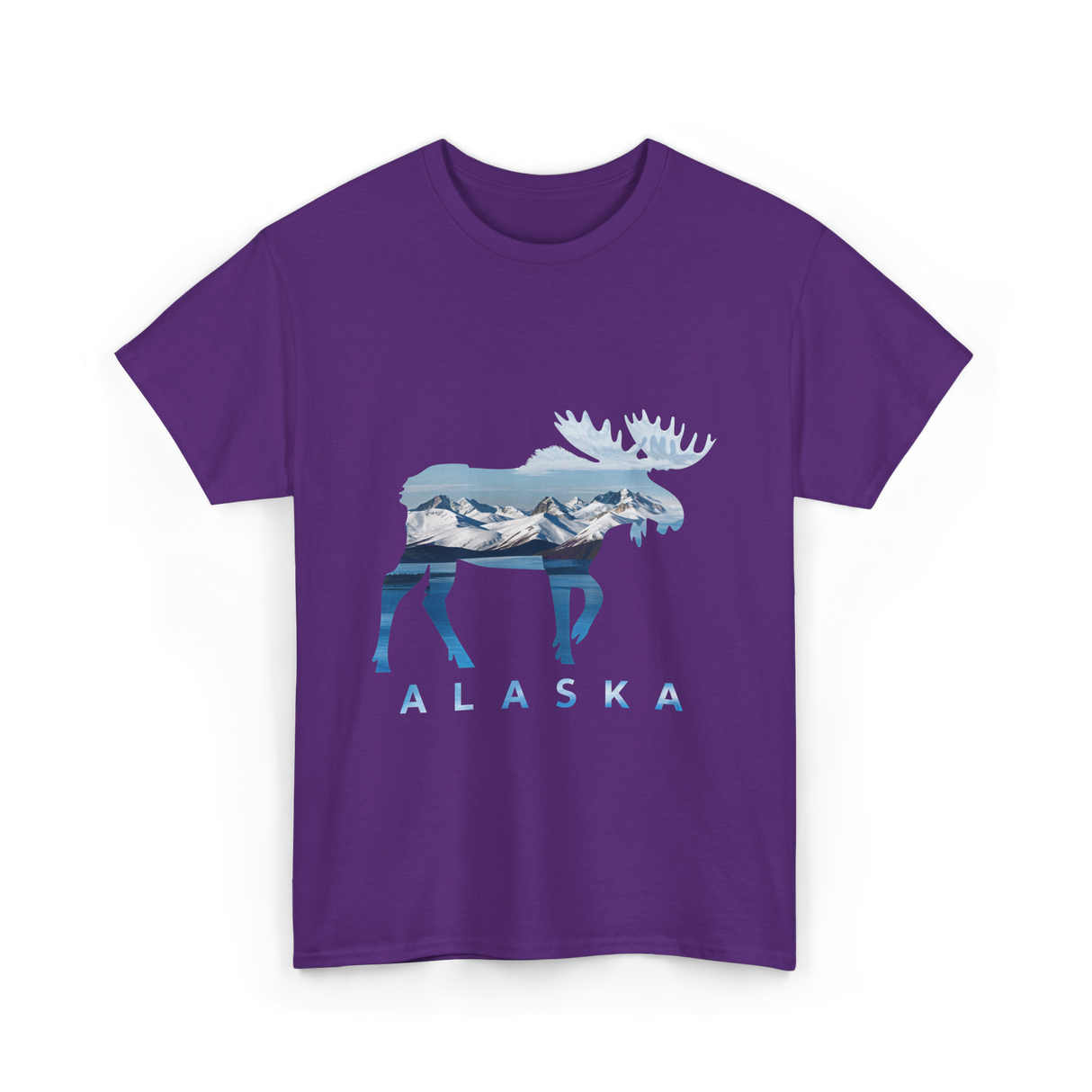 Alaska Moose Landscape Alaska T-Shirt - Purple