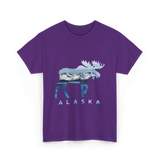 Alaska Moose Landscape Alaska T-Shirt - Purple