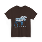 Alaska Moose Landscape Alaska T-Shirt - Dark Chocolate