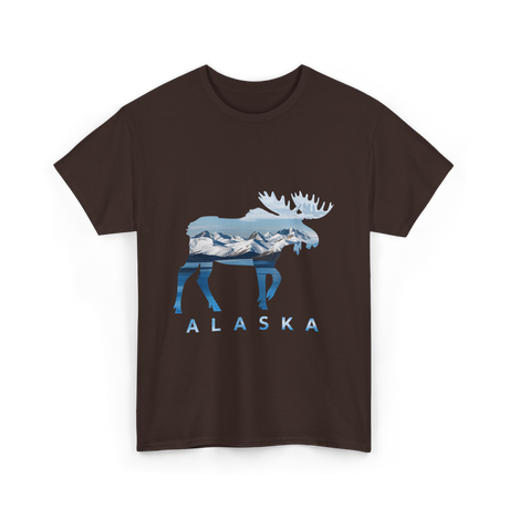 Alaska Moose Landscape Alaska T-Shirt - Dark Chocolate