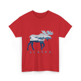 Alaska Moose Wildlife Nature T-Shirt - Red