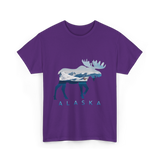 Alaska Moose Wildlife Nature T-Shirt - Purple