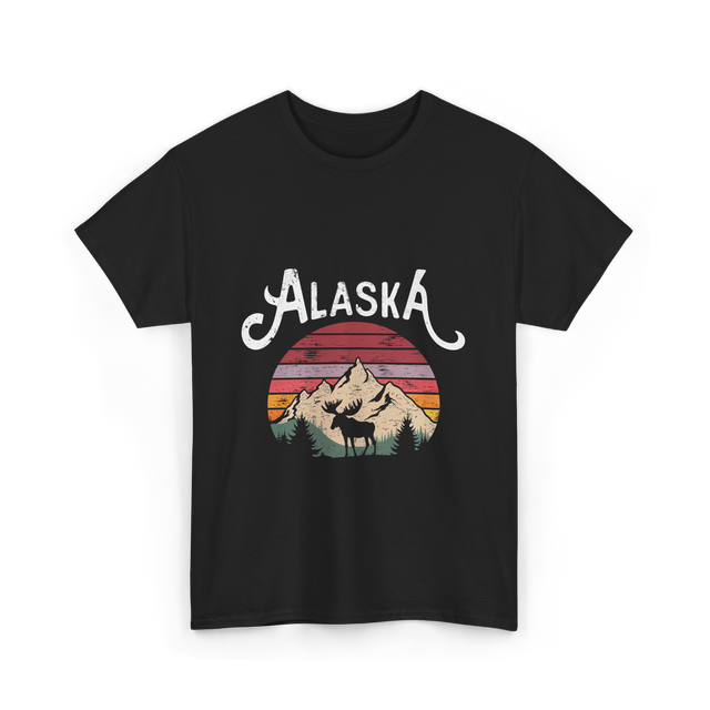 Alaska Mountains Moose Nature T-Shirt - Black