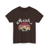 Alaska Mountains Moose Nature T-Shirt - Dark Chocolate