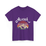 Alaska Mountains Moose Nature T-Shirt - Purple