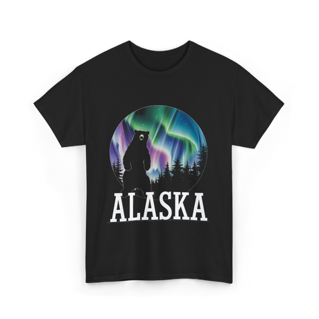 Alaska Northern Lights Bear T-Shirt - Black