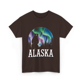 Alaska Northern Lights Bear T-Shirt - Dark Chocolate